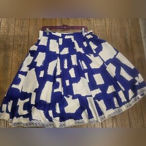 Elegant Blue and White Women's Skater Skirt